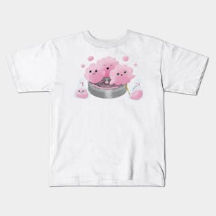 Candyfloss Friends: cotton candy friends, pink and cute having fun and playing. Kids T-Shirt